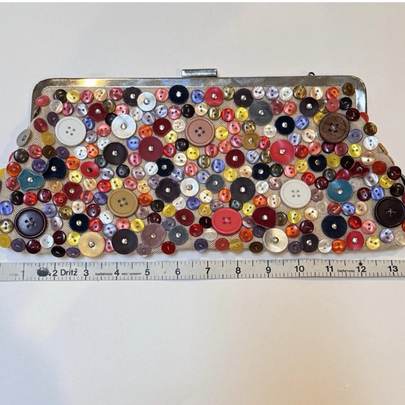 Aldo Multicolor Button Clutch Handbag Purse - Picture 5 of 7